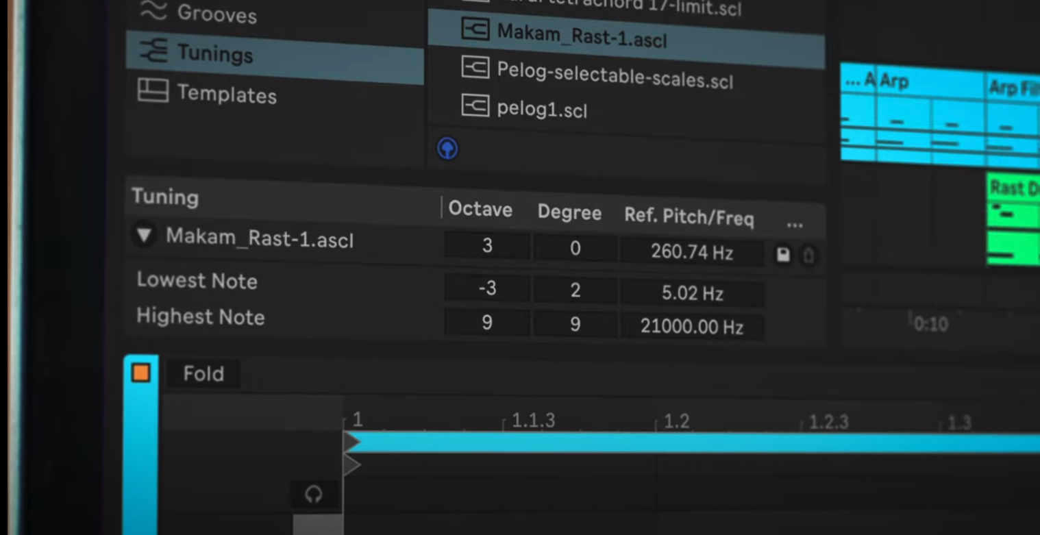 Le travail en microtonal dans Ableton Live 12